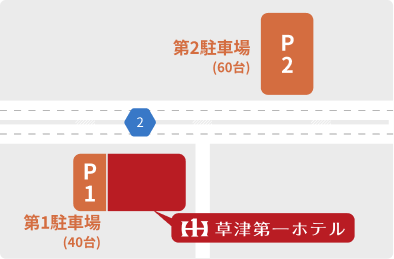 写真：平面駐車場のイラストマップ