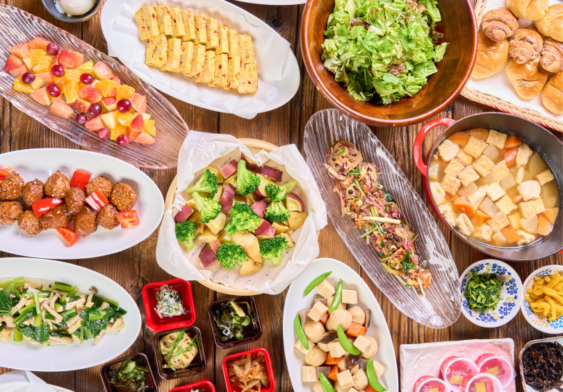 写真：朝食一例